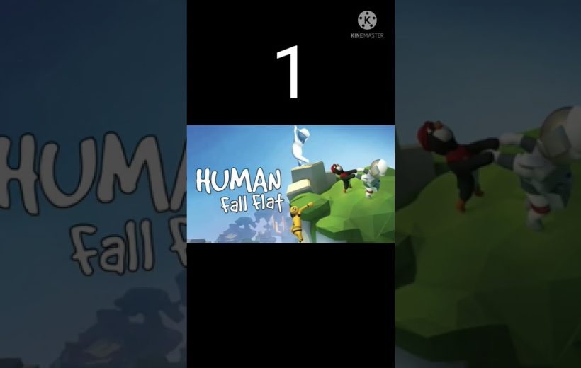 Colorful Human: Fall Flat game title card showing cartoon characters clinging to cliff edge