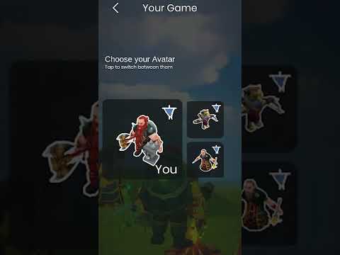 Mobile game avatar selection screen showing a red-haired warrior avatar labeled "You"