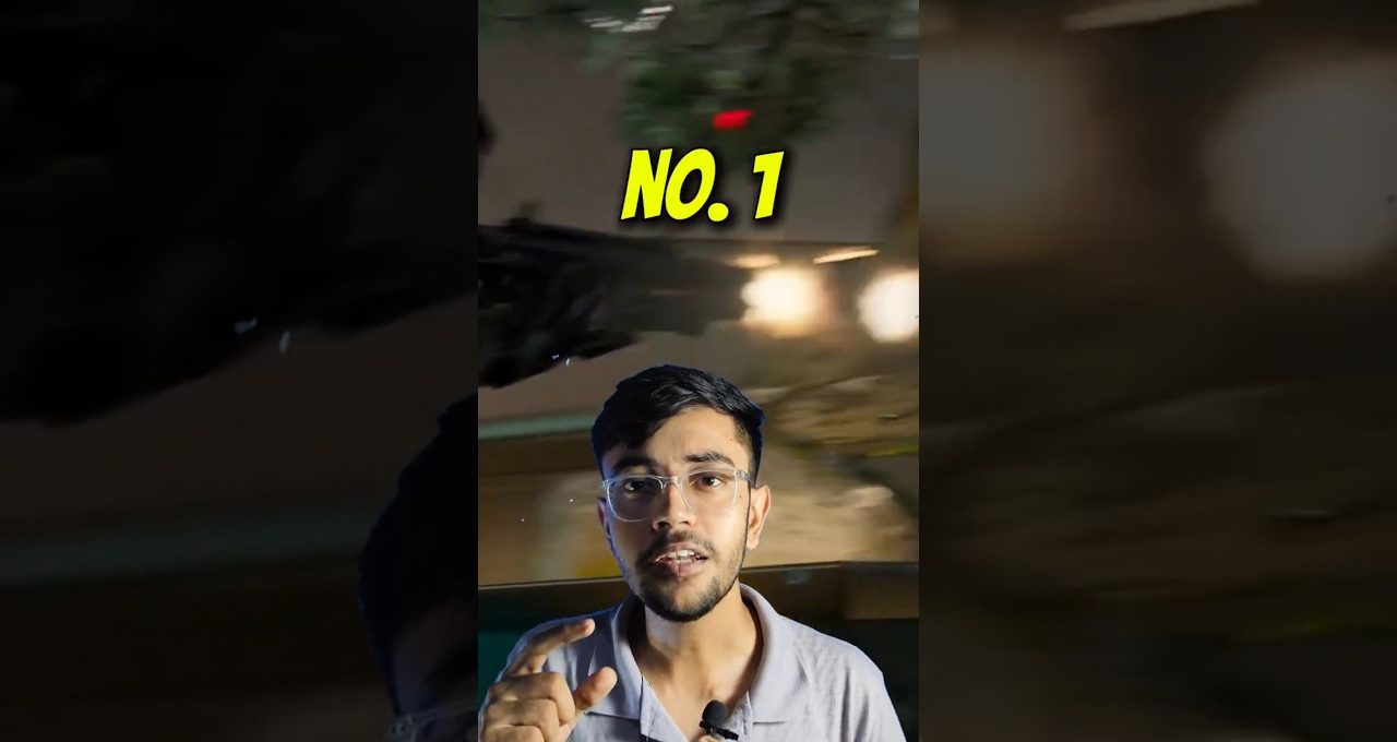 Young man speaking to camera with "NO. 1" text over blurred action background
