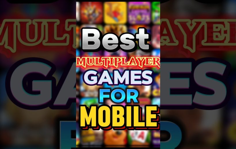 Bold colorful text reading "Best multiplayer games for mobile" over blurred game icons background