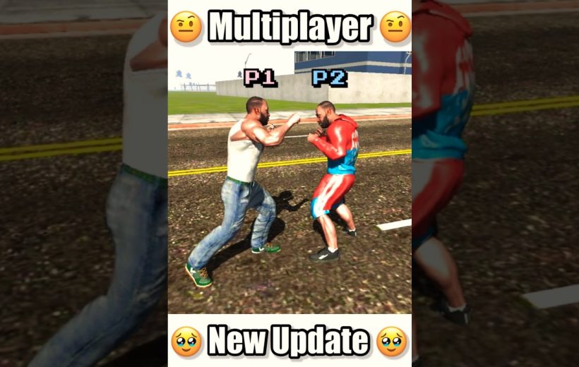 Two game characters fighting on a city street labeled P1 and P2, multiplayer update