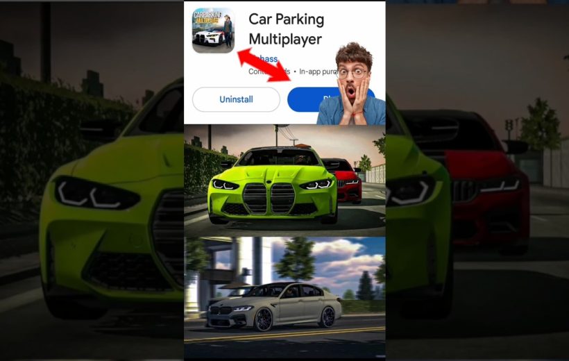 Bright green sports car leading other cars in a street racing game screenshot