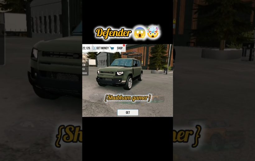 Green Defender-style SUV displayed in a game garage with "Get" button visible