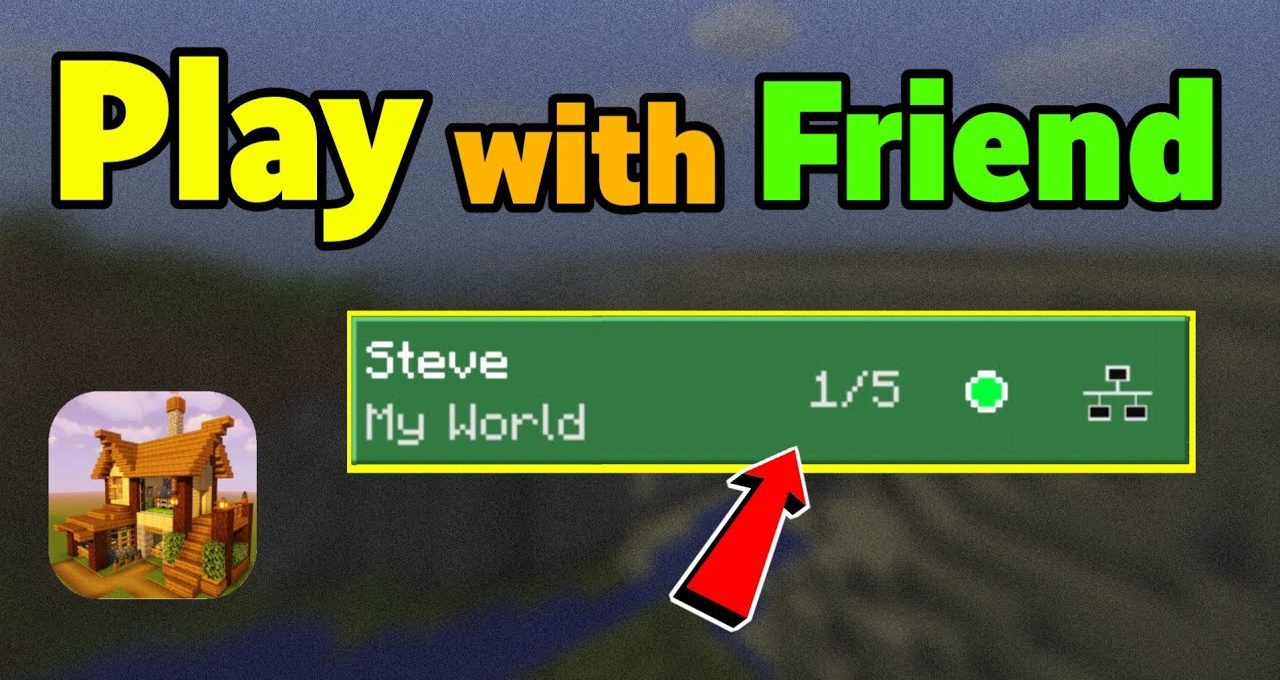 Minecraft world menu showing "Steve" with player count 1/5 and server icon