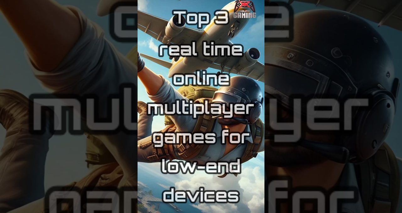 Soldier skydiving from airplane with helmet, text about real-time online multiplayer games.