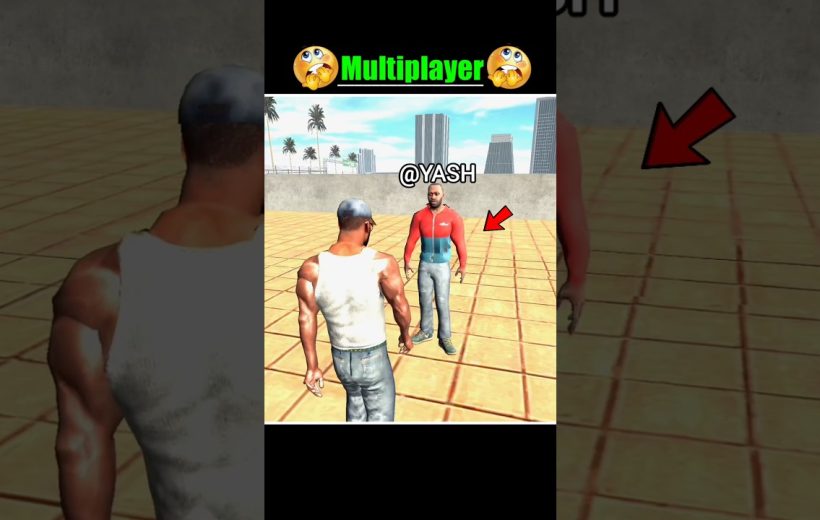 Two game avatars facing each other on a tiled rooftop with city skyline background