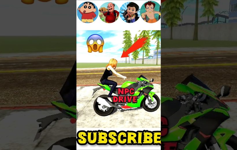 Woman riding a green sport motorcycle labeled "NPC DRIVE" beside a roadside.