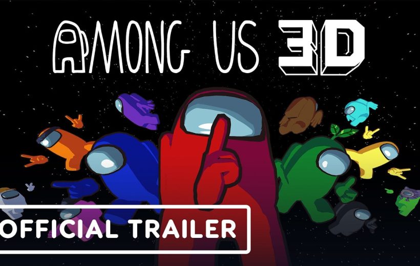 Colorful Among Us crewmates floating in space with red crewmate signaling silence.