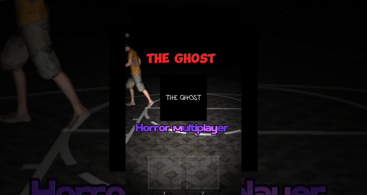 Dark game menu screen titled "The Ghost" showing player silhouette and "Horror Multiplayer" text