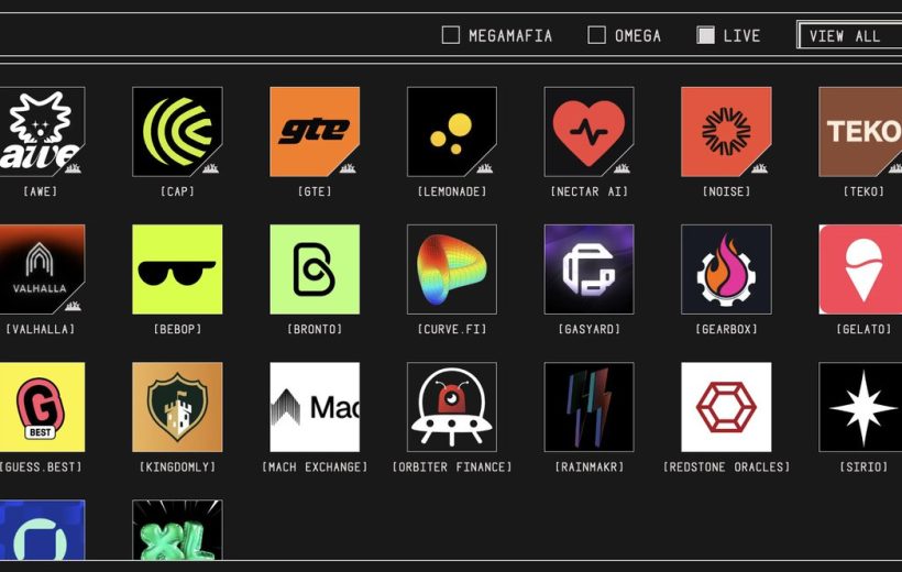 Grid of colorful app or project logos with names displayed beneath each icon.