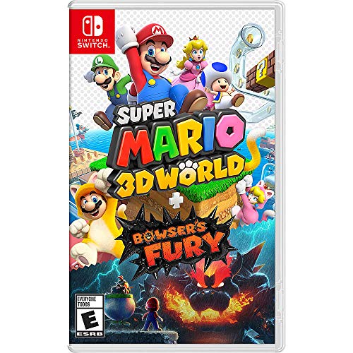 Colorful Super Mario 3D World + Bowser's Fury game cover featuring Mario and characters