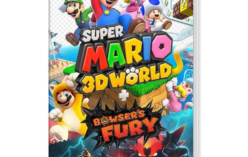 Colorful Super Mario 3D World plus Bowser's Fury game cover with characters.