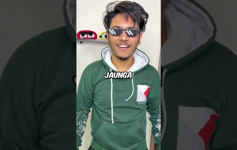 Young man smiling in green hoodie wearing pixelated "deal with it" sunglasses, text "JAUNGA"