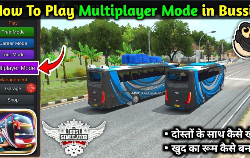Two blue buses driving side-by-side on a suburban road in Bus Simulator game