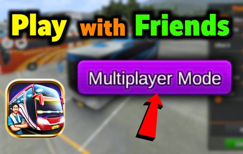Bright thumbnail showing "Multiplayer Mode" button, buses, and "Play with Friends" text