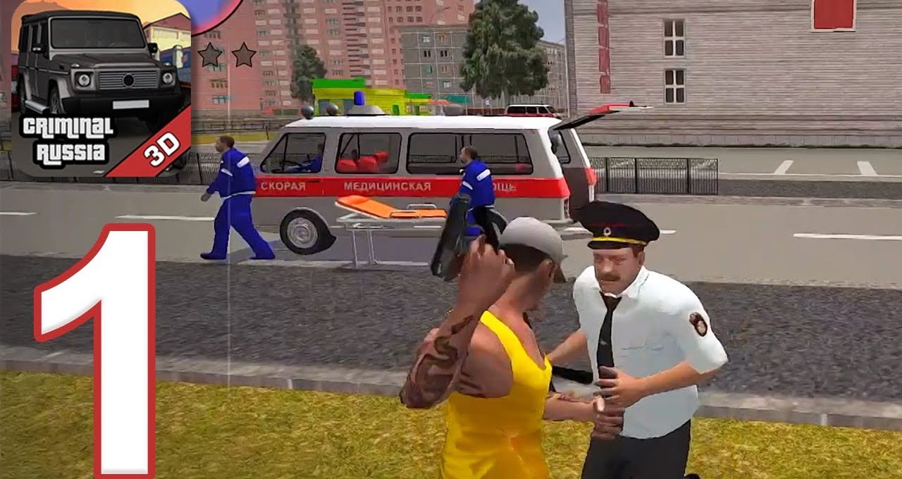 Man in yellow shirt confronting uniformed officer near ambulance and stretcher on roadside