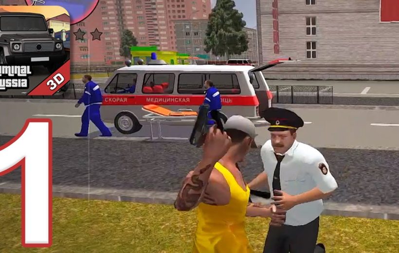 Man in yellow shirt confronting uniformed officer near ambulance and stretcher on roadside