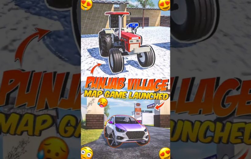 Tractor and car showcased in snowy Punjab village map game promotional poster