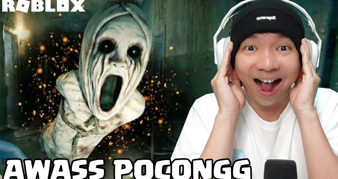 Streamer startled by a screaming ghost creature from a Roblox horror game thumbnail