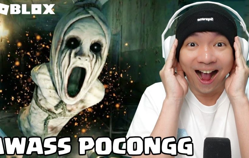 Streamer startled by a screaming ghost creature from a Roblox horror game thumbnail