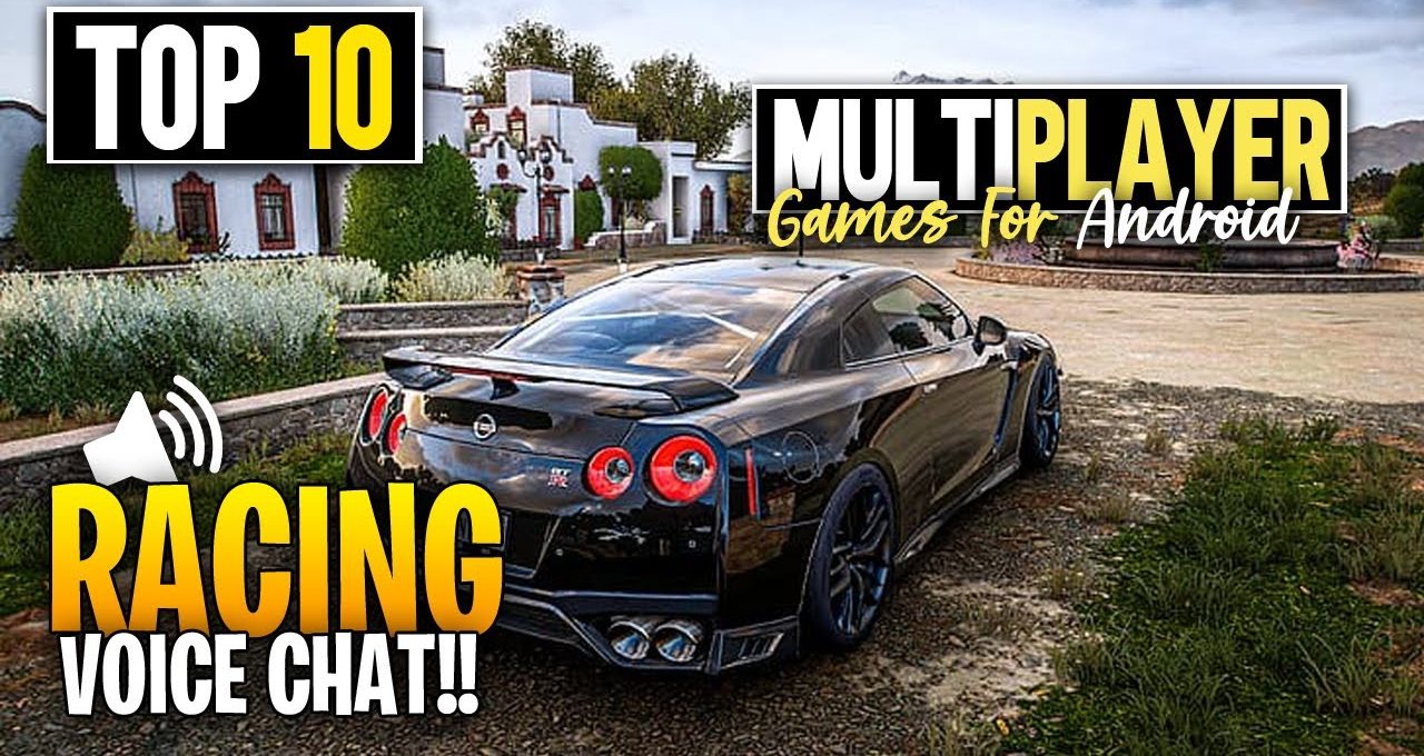 Black sports car parked on driveway in front of a villa, racing game thumbnail
