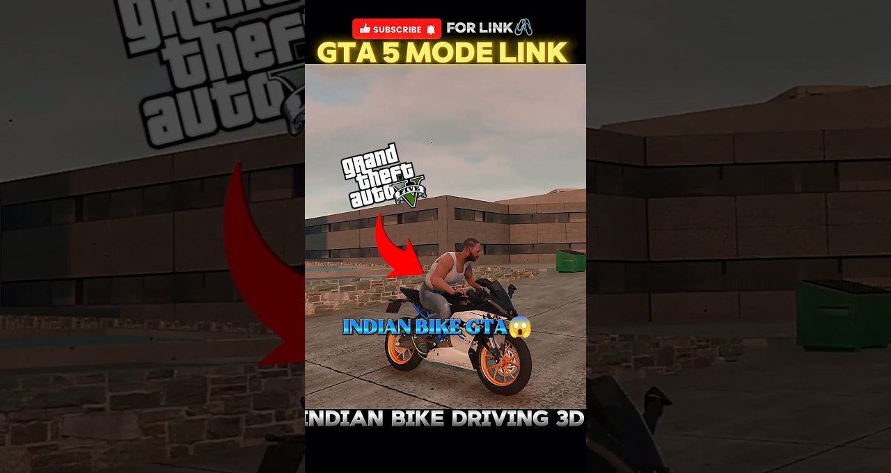 Man riding a sport motorcycle in a GTA V style urban rooftop parking scene