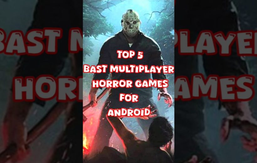 Jason-style killer looming over a victim in a dark forest, horror game cover text