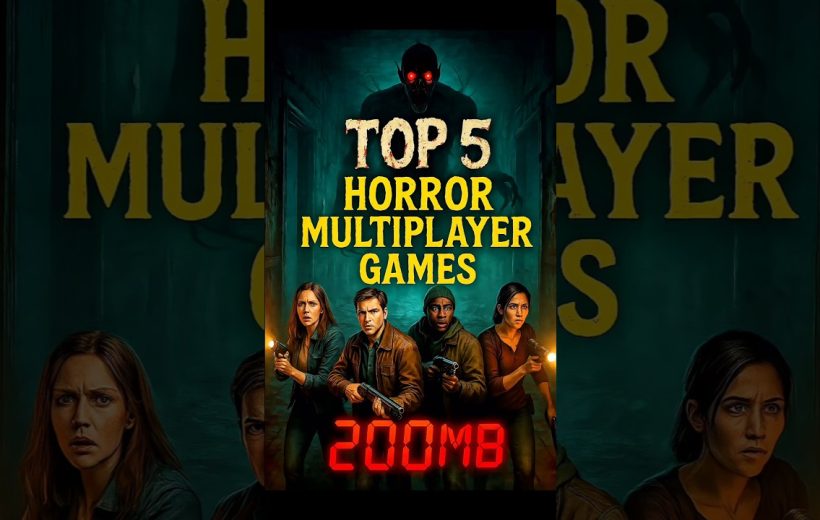Four armed survivors with flashlights face a shadowy monster above game title
