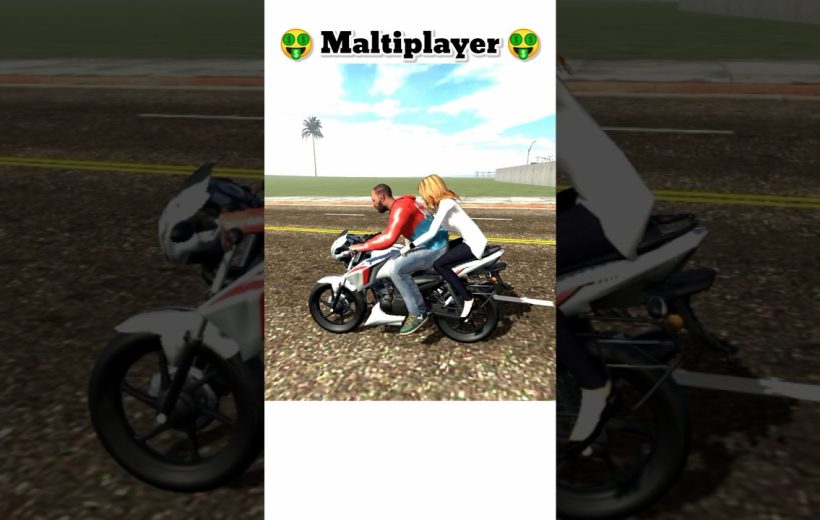 Two people riding a motorcycle together on a road in a sunny scene