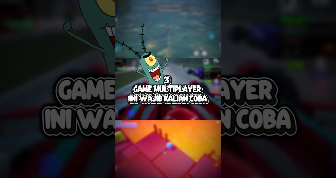 Cartoon Plankton character with text promoting three multiplayer games to try now.