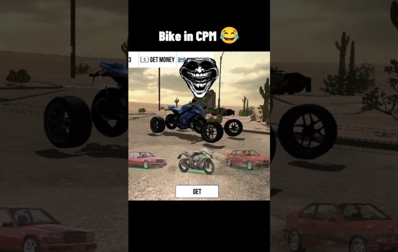 Desert game screen showing a four-wheeled blue ATV and selection menu with cars