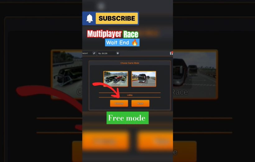 Game menu screen showing multiplayer modes with highlighted Convoy and Race buttons.