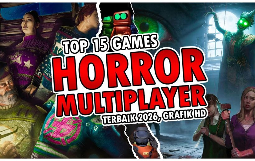 Collage thumbnail showing characters and monsters promoting top 15 multiplayer horror games.