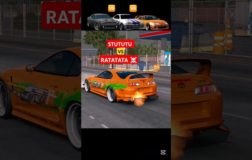 Orange tuned sports car drifting on a city street with flames from exhaust