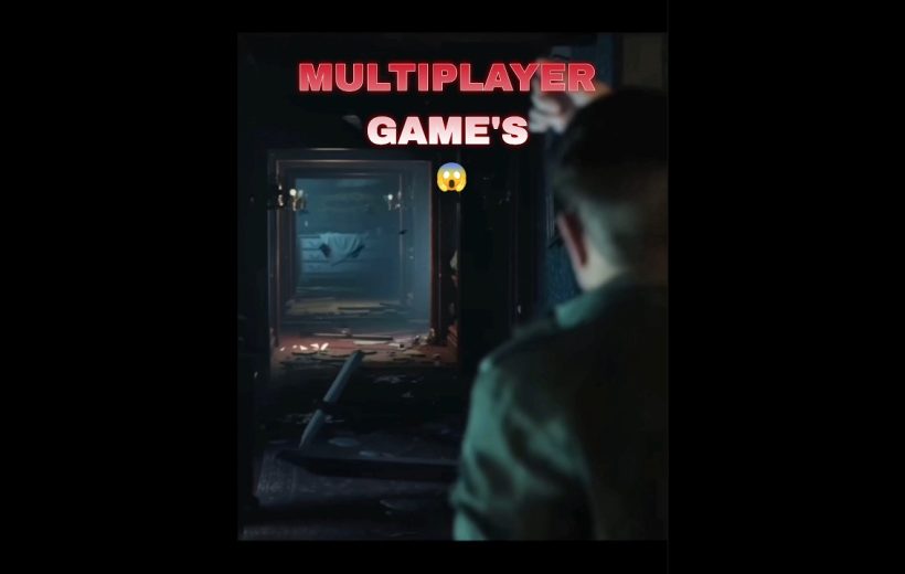 Person viewing a dim, debris-strewn corridor in a tense multiplayer game scene.