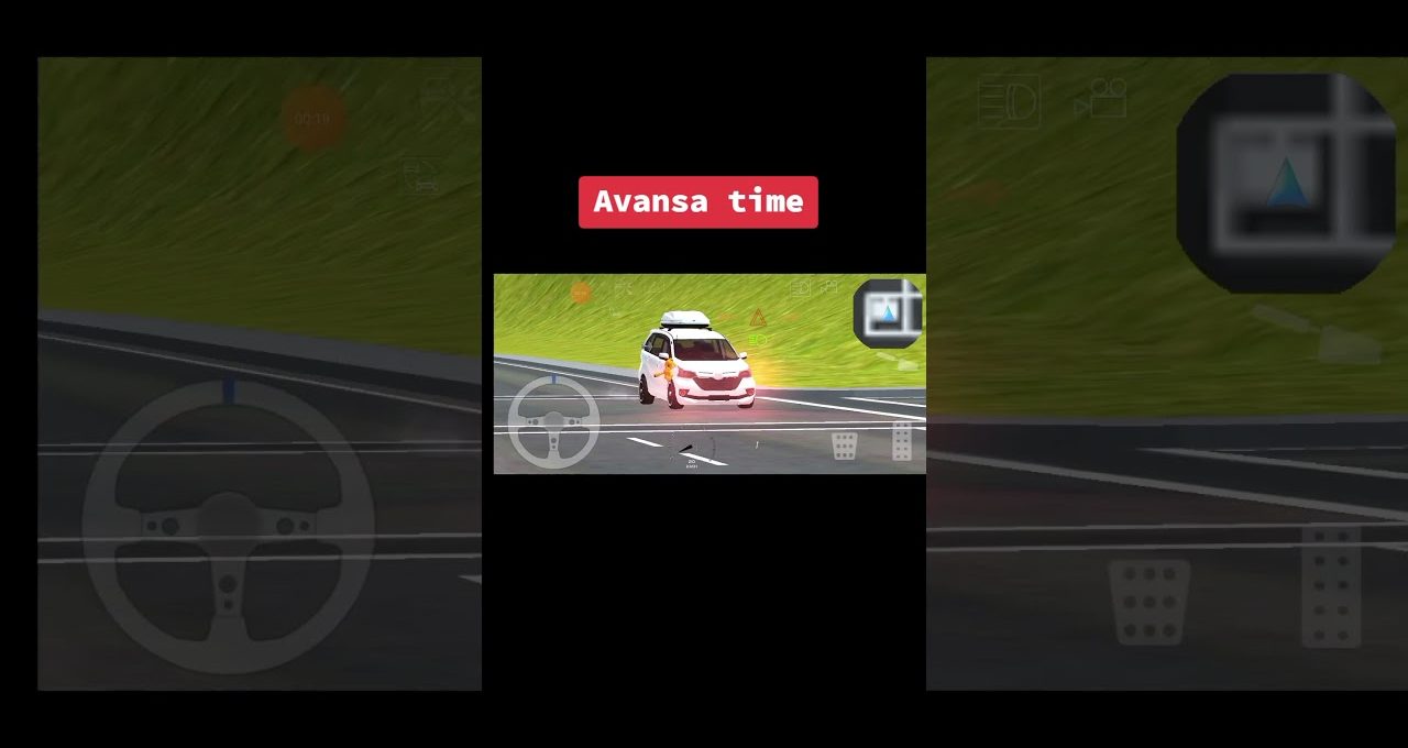 White police SUV with flashing lights driving on a highway in a racing game.
