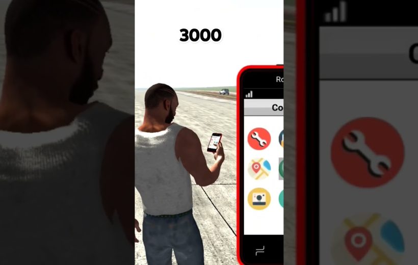 Man in tank top holding a smartphone on an empty runway with app icons visible