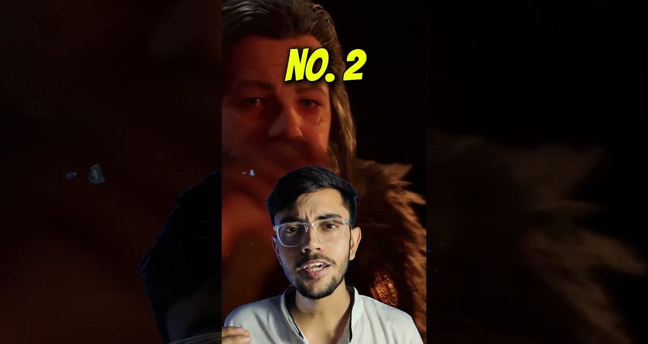 Young man speaking to camera overlaid on medieval bearded character with yellow "NO. 2" text