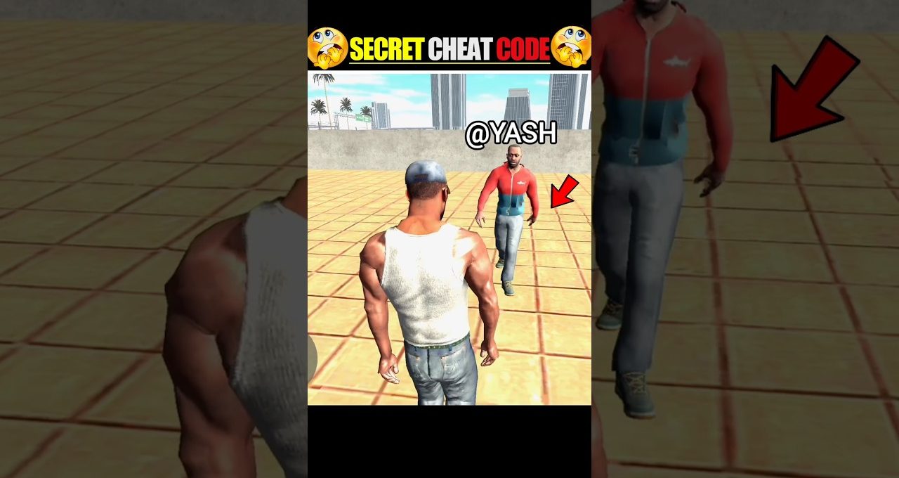 Two game characters face each other on a tiled rooftop with city skyline.
