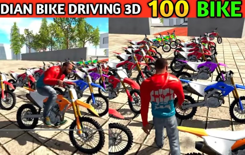 Man in red hoodie among dozens of colorful dirt bikes parked on tiled plaza