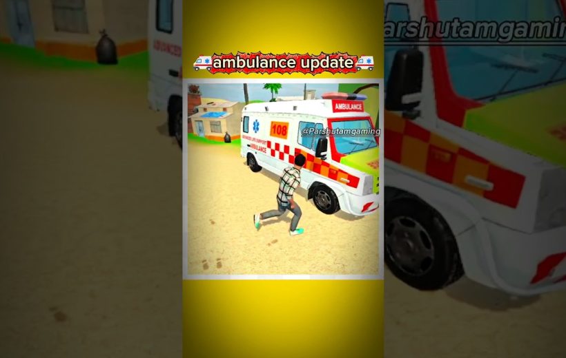 Man running toward a white and red ambulance labeled 108 in sandy village scene