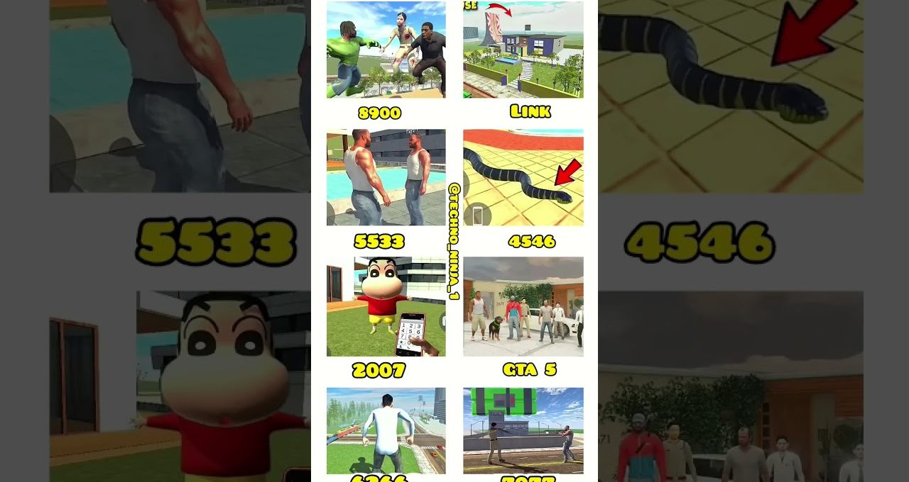 Collage of various mobile game screenshots showing characters, environments, and score labels