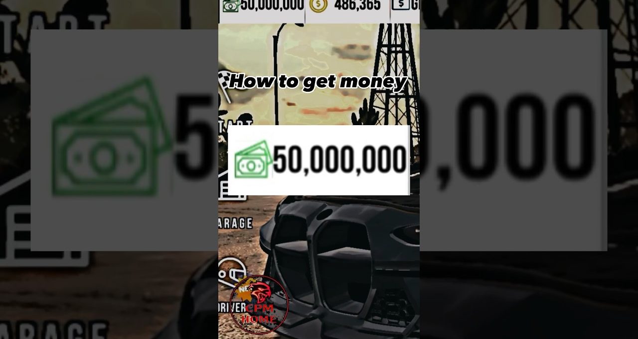 Game interface showing a car and a displayed balance of 50,000,000 cash.