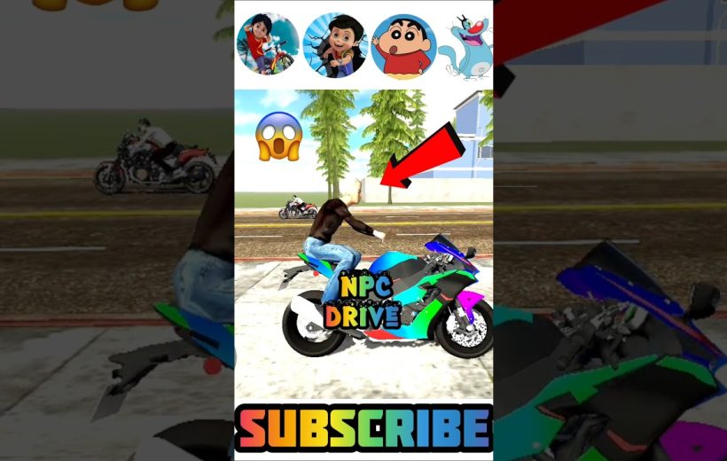 Animated motorcyclist riding a colorful sportbike with "NPC Drive" text and arrow pointing