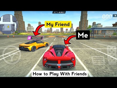 Red sports car labeled "Me" beside yellow car labeled "My Friend" in parking lot