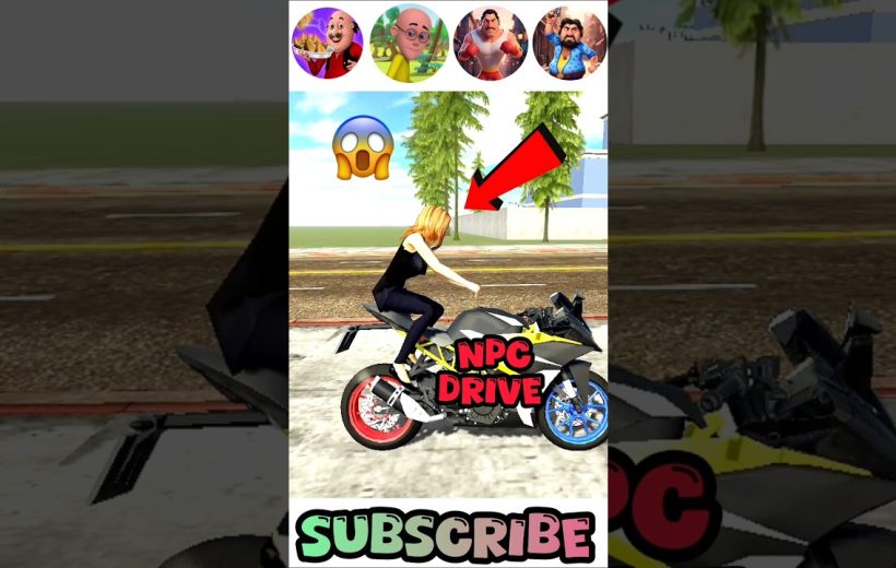 Woman riding a sport motorcycle in a city street with "NPC DRIVE" text.