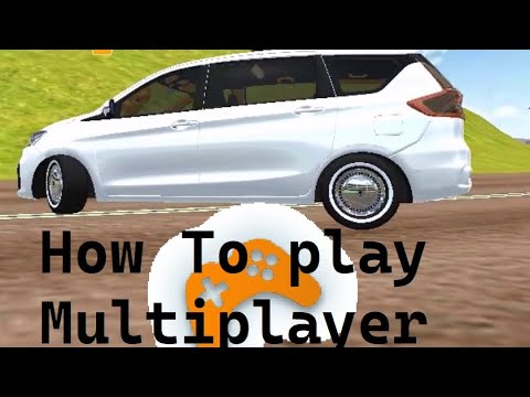 White minivan parked on road with "How To play Multiplayer" text and controller icon