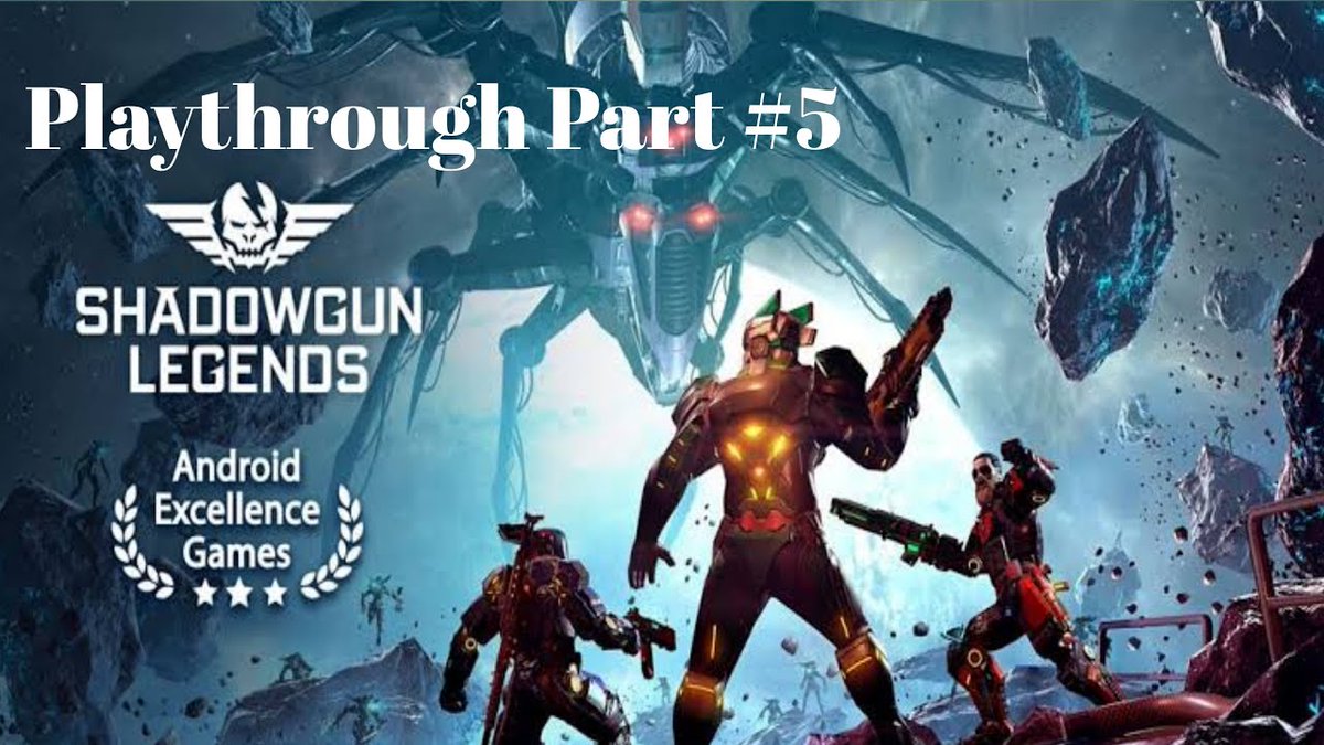 Three armored soldiers wielding futuristic weapons facing a giant robotic enemy in space