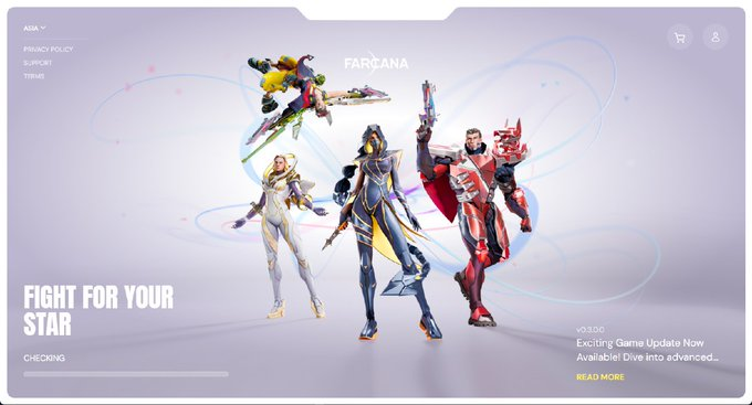 Four colorful sci-fi characters in futuristic armor posing on a soft purple background