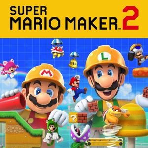 Cover art showing Mario and Luigi in construction helmets building Super Mario levels with characters around them